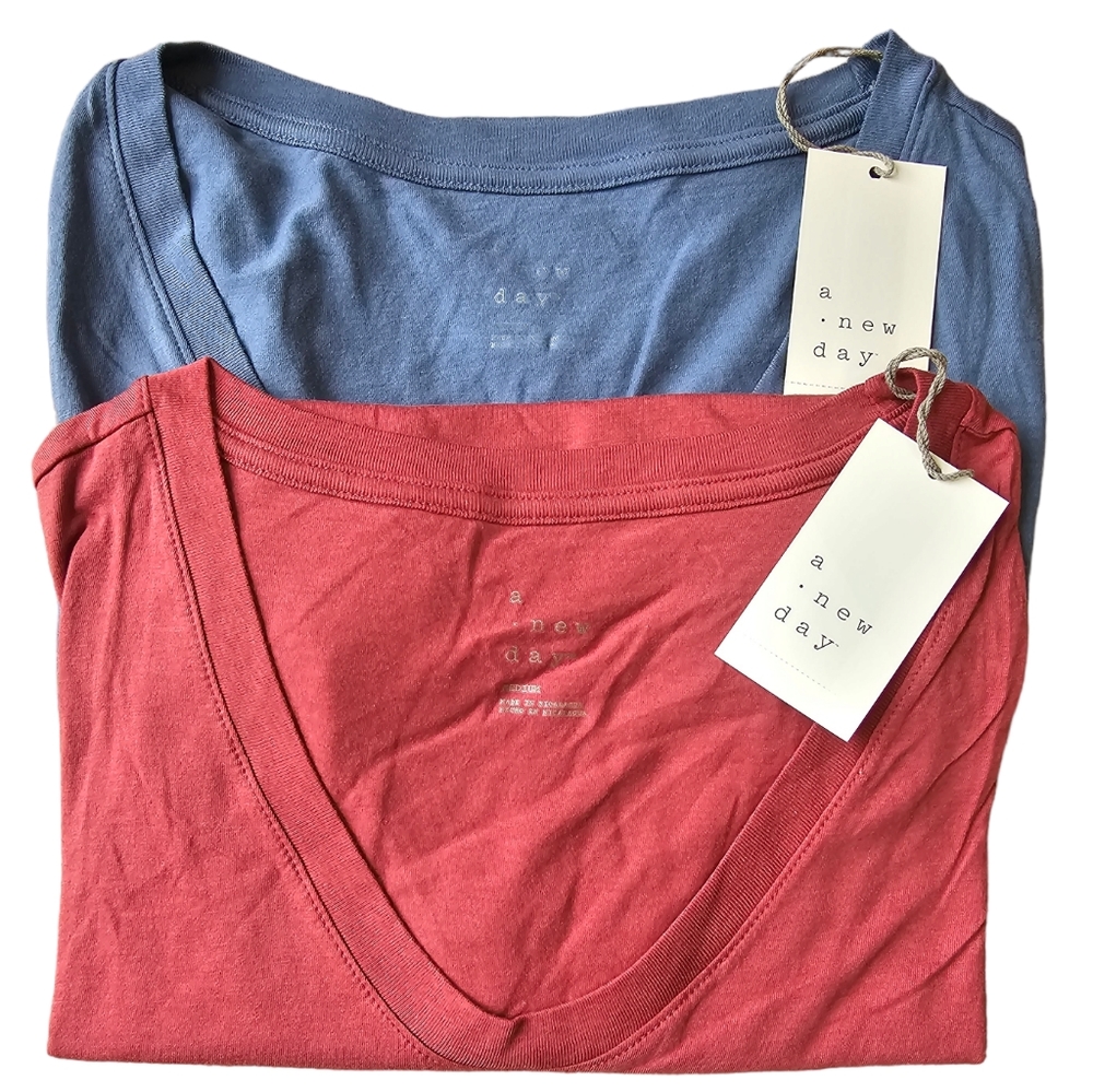 4. Two Women's Short Sleeve Slim Fit Scoop Neck T-Shirt - A New Day - Picture 2 of 6